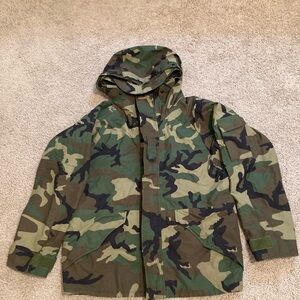 Gore-Tex military field jacket, BDU camouflage, parka without liner.